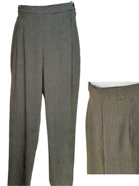 3/$20 Vintage Studio Olive & Brown Herringbone Pants Hi Waist Business Casual